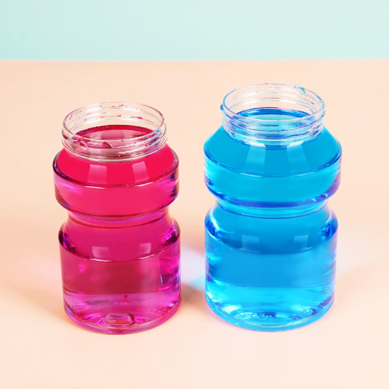 Custom Logo Print Plastic Juice Beverage Tea Drinking Shape Bottle with Aluminium Cover