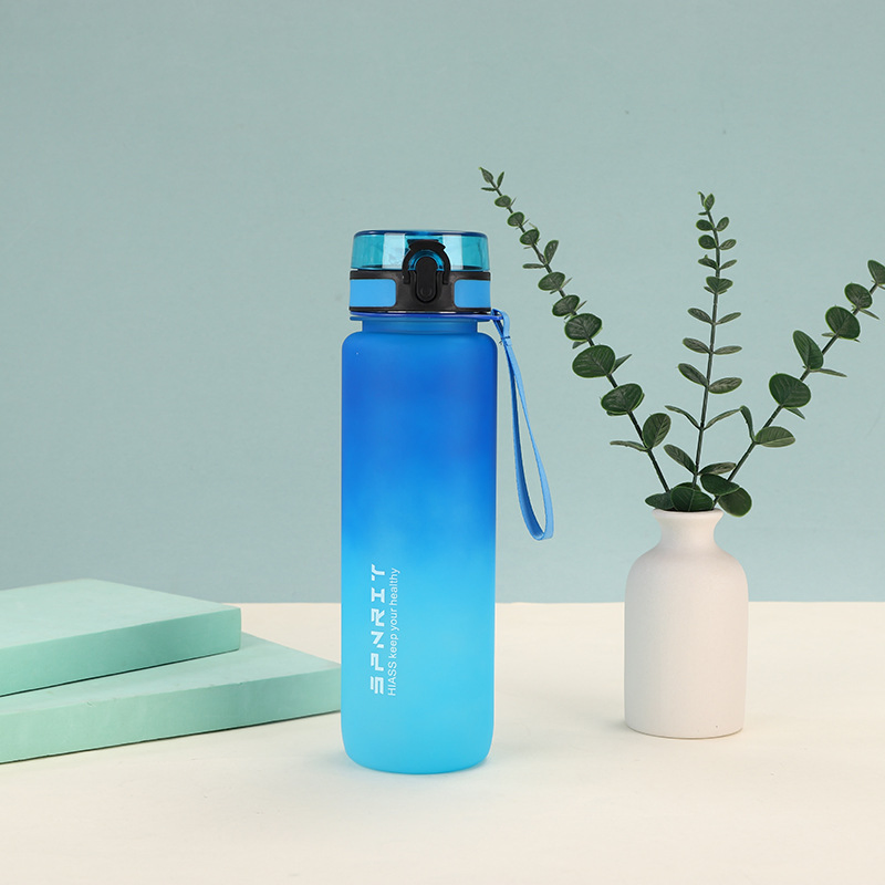 Large Capacity Leak Proof Colorful Plastic Cup Drinking Outdoor Travel Portable Gym Fitness Jugs Sports Water Bottle with Lid Rope