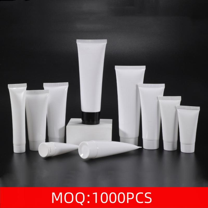 Stock 3G-200g Empty Refill White Plastic Cosmetics Tube Facial Cleanser Hand Lotion Ointment Lotion Pet Bottle PE Tube Packaging with Screw Cap