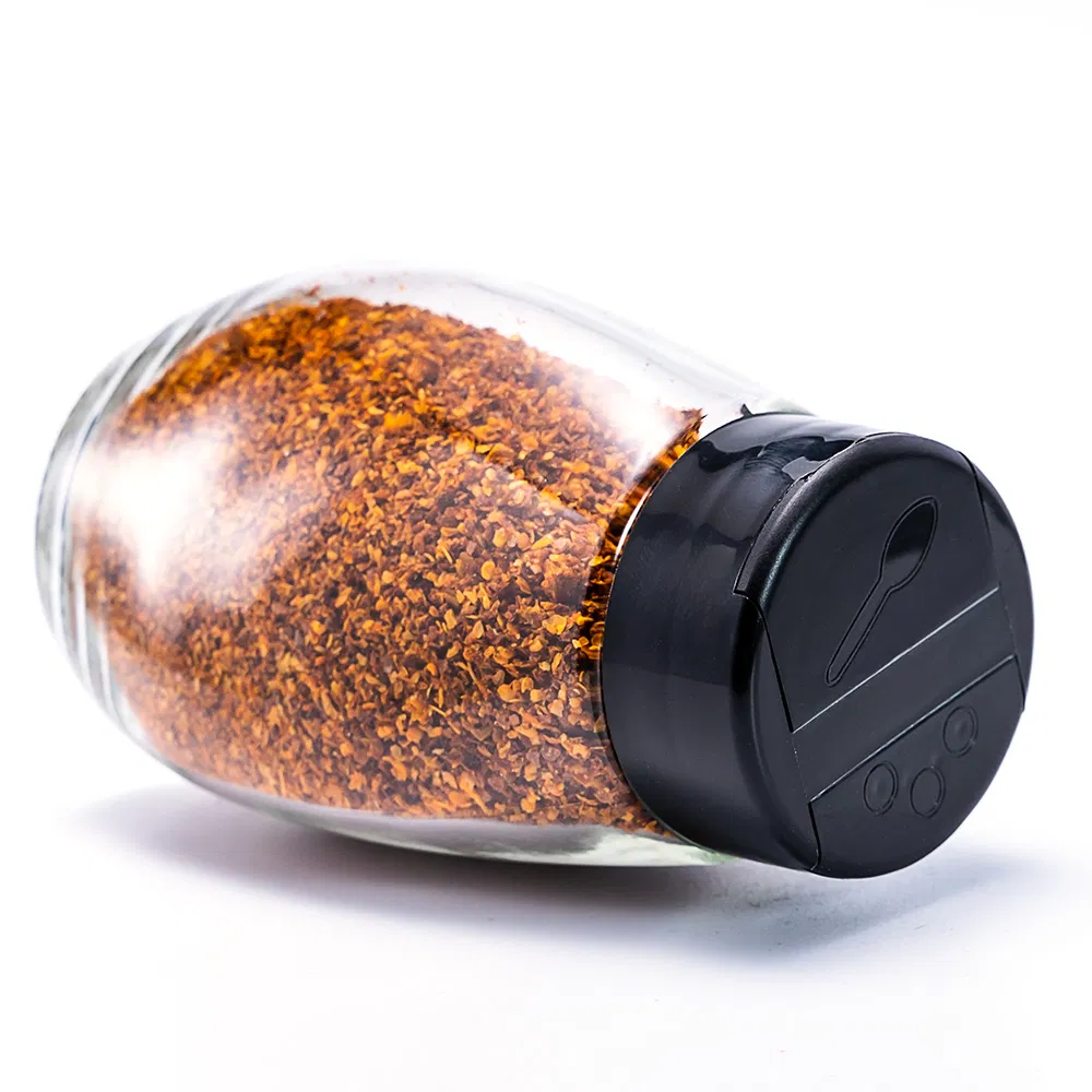 Spice Factory Mini Glass Bottle Spice Shaker Black Small Hole Plastic Cap Spice Seasoning Bottle Jar