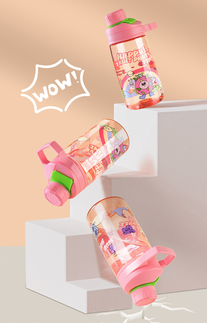 Aohea Sports Water Bottle, Water Bottle for Kids, Bike Water Bottle, Plastic Water Bottle with Carry Handle, Leak-Proof, BPA-Free, Perfect for Travel, School