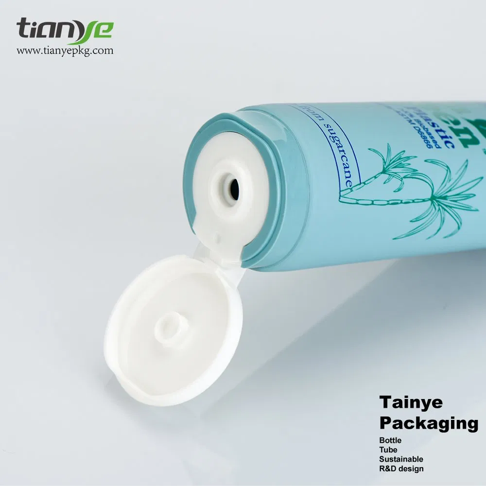Hi-Tech Lessen Plastic 120ml D40 Sugarcane Sustainable Material Lotion Cream Flip Top Cap Cosmetic Packaging Bottle