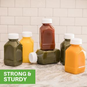 Custom Logo Empty Square Clear Disposable Plastic Bottles 8oz 250ml Pet Juice Bottle for Beverage Packaging