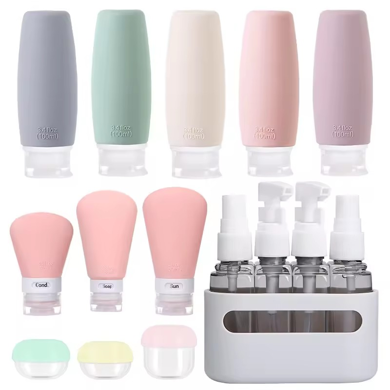 Custom Mist Spray Bottle Silicone Packaging Plastic 100ml Squeeze Spray Cosmetics Bottles