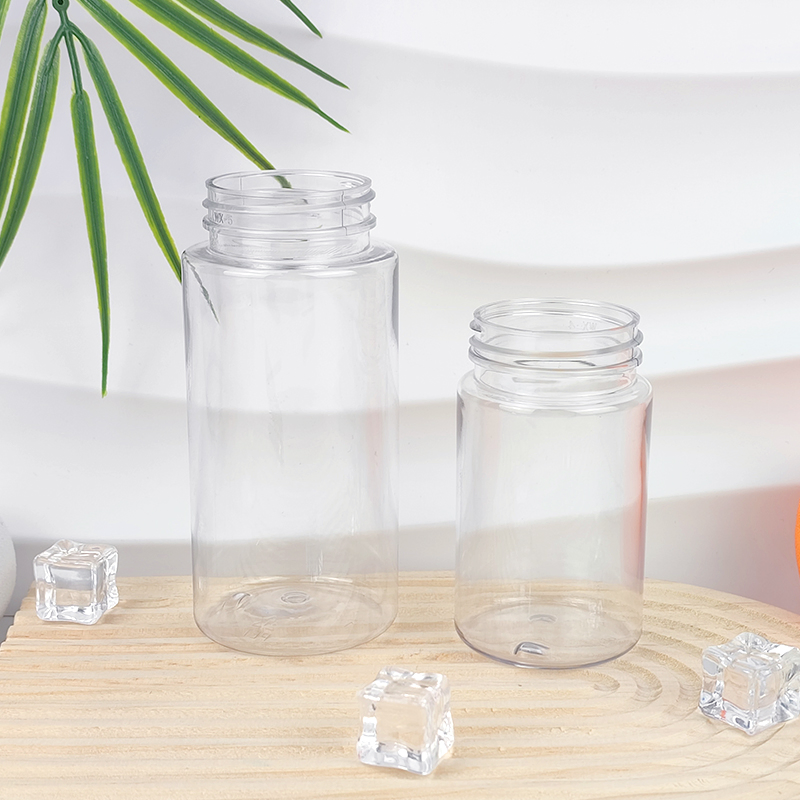 Disposable Milk Tea Cups with Lids Commercial Packing Plastic Wide Mouth Beverage Bottles Pet Juice Bottles