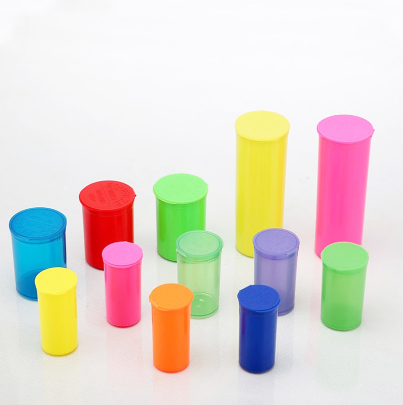 13 19 30 60 DRAM Pop Top Pill Bottle Squeeze Child Resistant Plastic Tube Containers Packaging