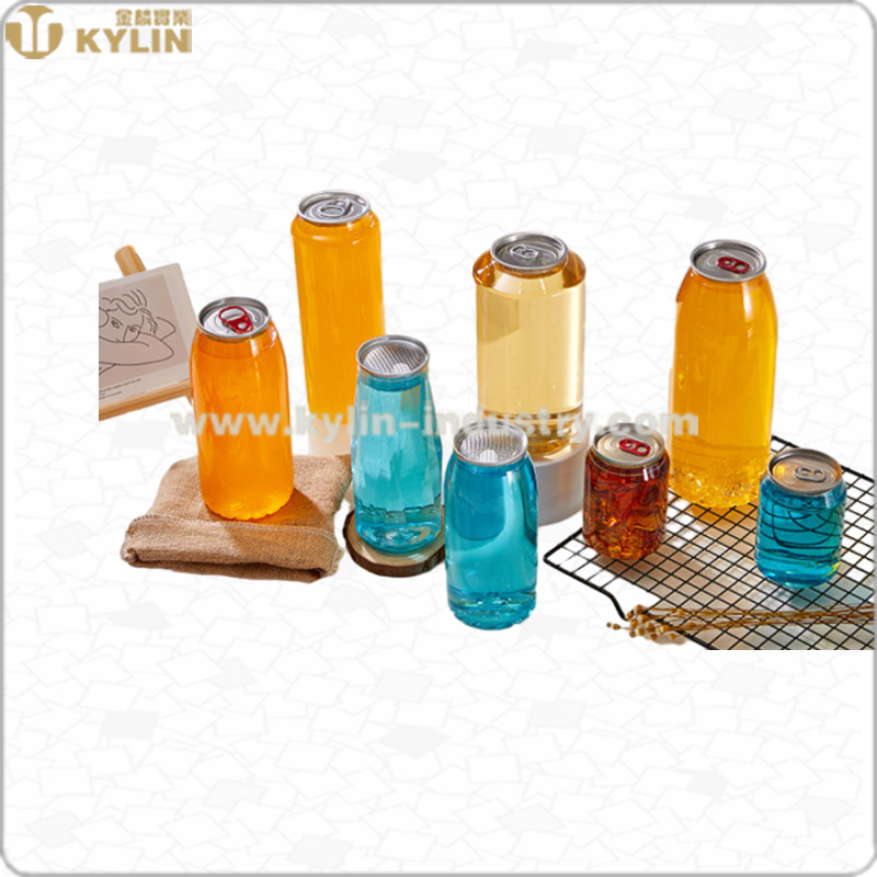 Food Grade for Clear Plastic Pet Can with Aluminium Ring Pull Lid for Soda Beverages Juice Tea Coffee Beer Bottle
