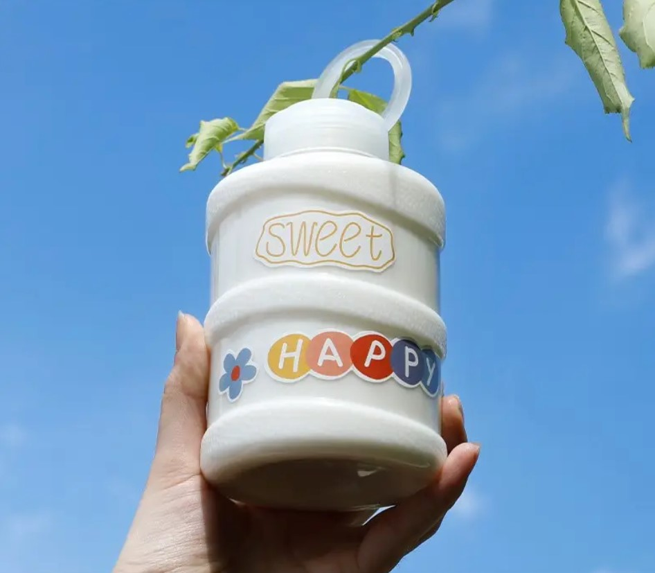 New Shape 17oz 24oz 34oz 500ml Portable Mini Water Juiced Bucket Plastic Beverage Bottle Milk Tea Bottle with Aluminum Cap