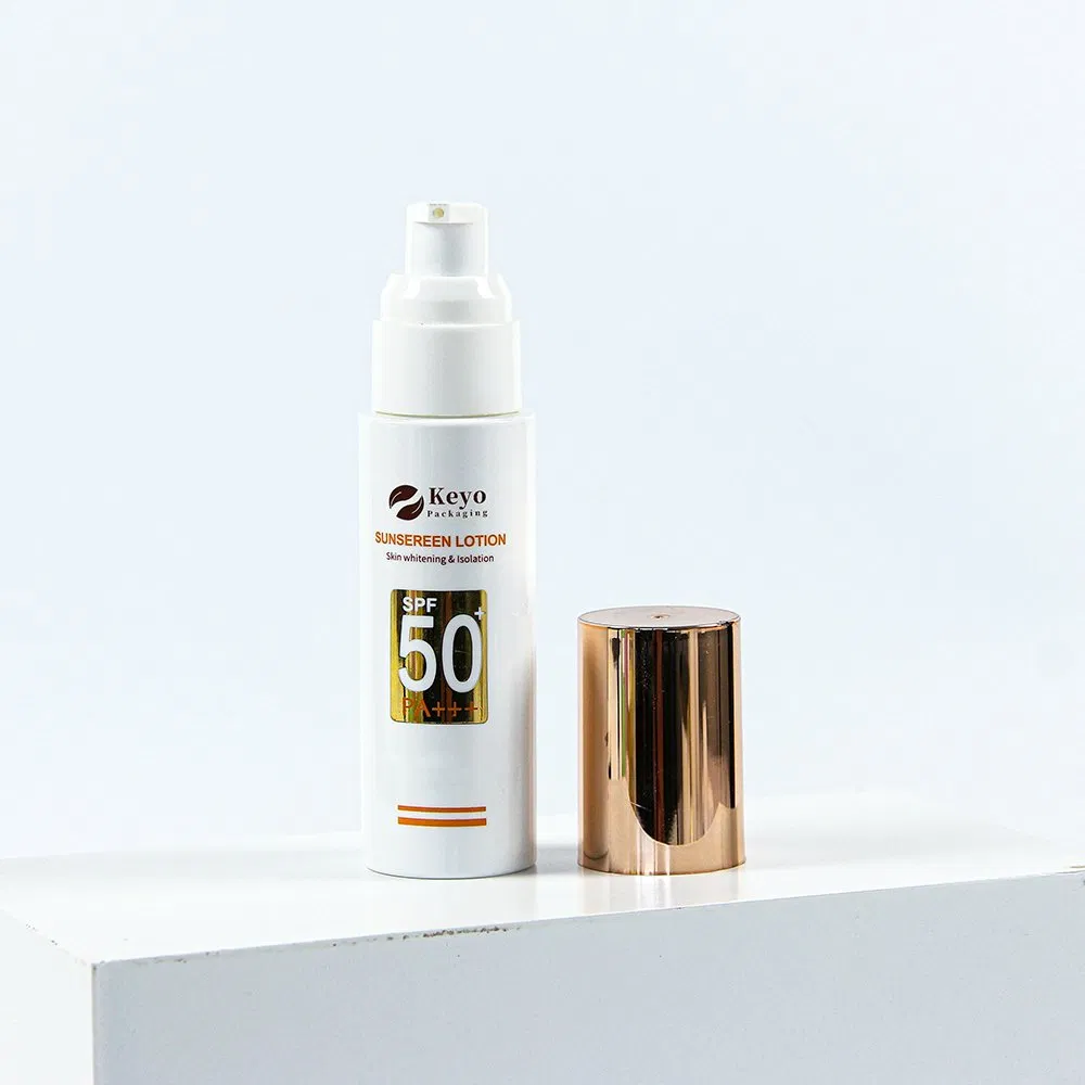 50ml 60ml 80ml Cosmetic Packaging Pet Round Plastic SPF Cream Lotion Serum Bottle Empty Spray Pump Plastic Bottles