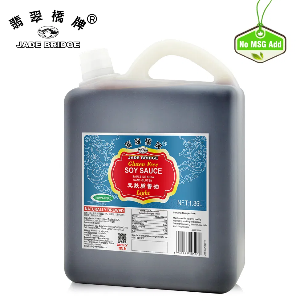 Chinese Premium Condiments Manufacturer Authentic Taste 500 Ml Plastic Bottle Jade Bridge No Msg Light Soy Sauce