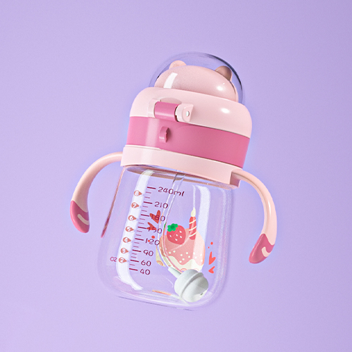 Hot Baby Drinking Training Sippy Water Bottle Products BPA Free Plastic PP Silicone babies Water Bottle Wtih Straw