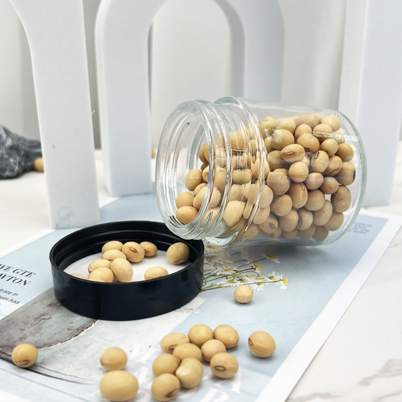 Wholesale Wide Mouth Food Storage Container Jam Honey Clear Glass Jar with Plastic Screw Lid