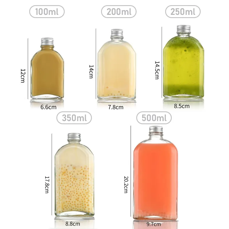 Flat Flask Glass Bottle