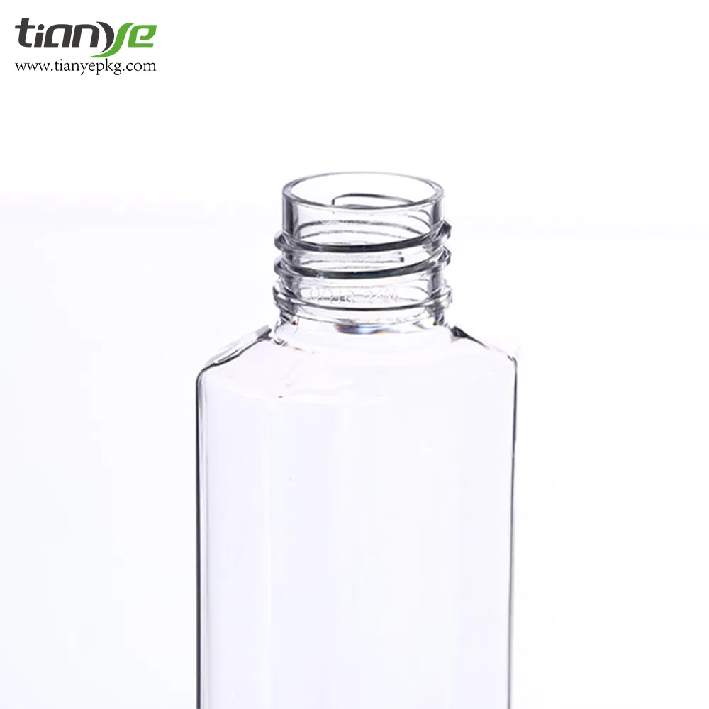 30ml, 60ml Pet Rectangle Plastic Packaging Transparent Color Bottle with Flip Top Cap