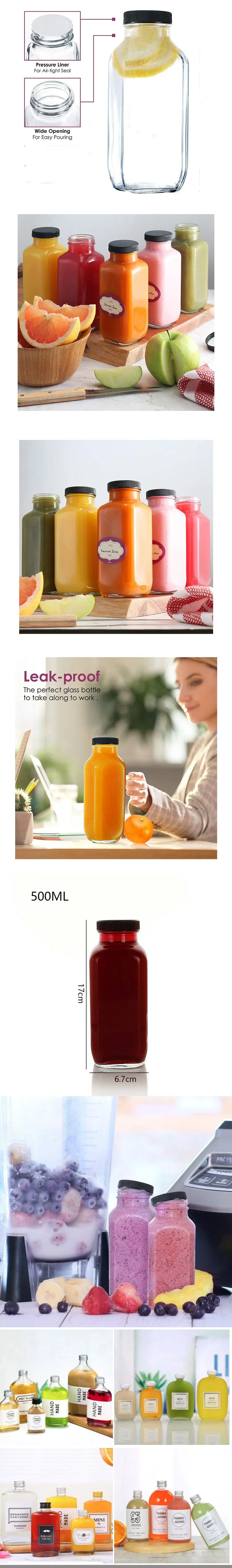 Empty Square Glass Bottle