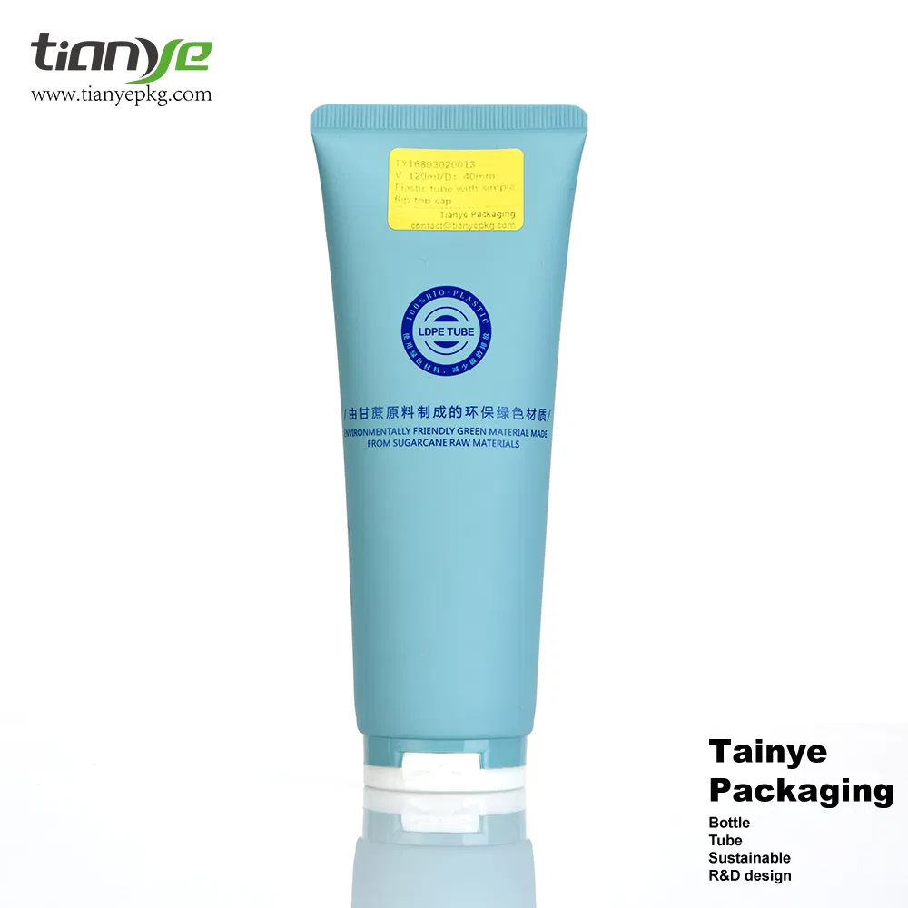 Hi-Tech Lessen Plastic 120ml D40 Sugarcane Sustainable Material Lotion Cream Flip Top Cap Cosmetic Packaging Bottle