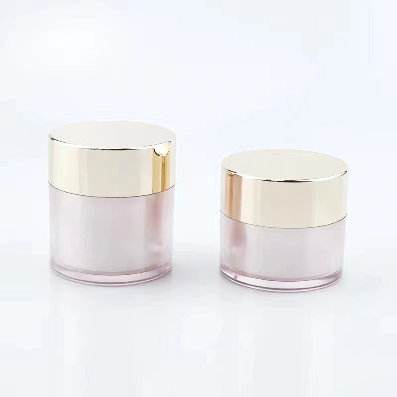 Trendy 30g 50g 80g 100ml Refillable Cute Cosmetic Containers Luxury Rose Gold Color as Material Plastic Bottle Creamjar for Personal Care Set