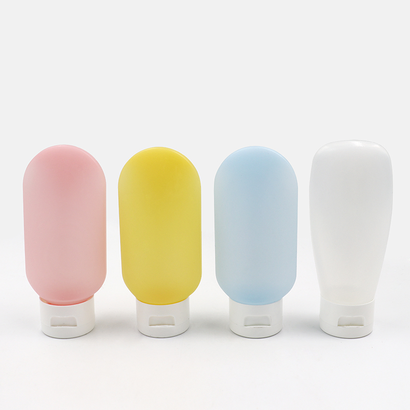 Cosmetic Pink Green Yellow Squeeze Bottle with Flip Top Cap for Lotion 30ml 60ml Plastic Tube for Cream Packaging 100ml