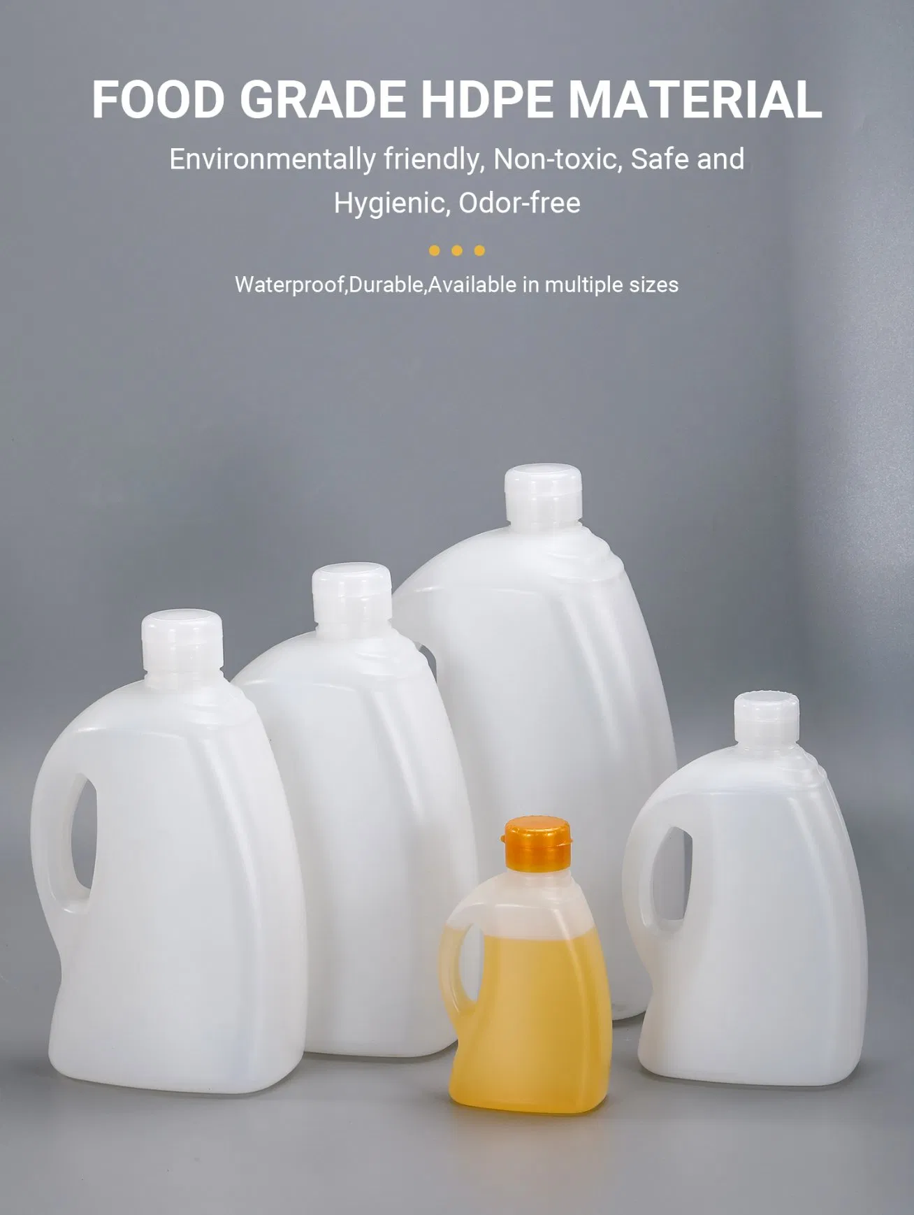 3L Multifunctional Stackable HDPE Bottle with Handle for Edible Oil Storage