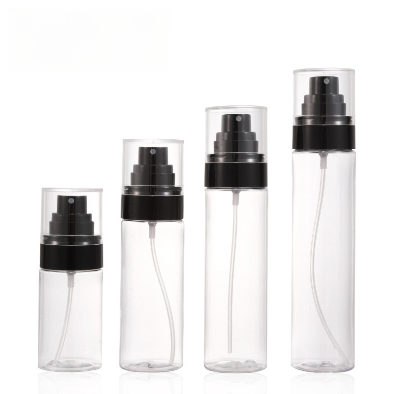 Wholesale Stock Customized 80/100/120ml Cosmetic Packing Container Empty Clear Transparent Makeup Mist Spray Plastic Perfume Bottle