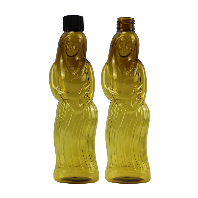 240ml Unique Body Shape for Juice Beverage Water Drink Cup Empty Disposable Clear Pet Plastic Bottles with Cap