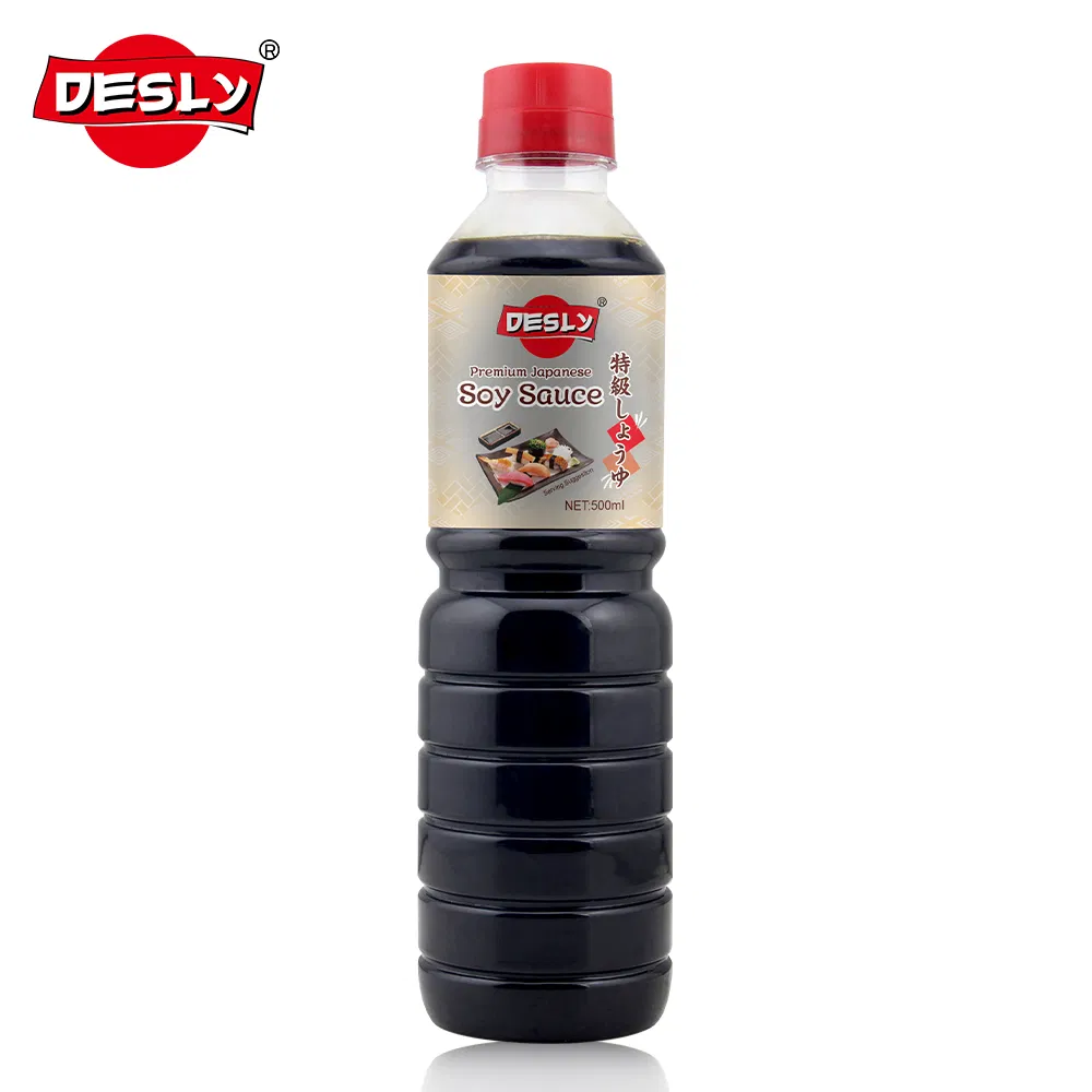 Japanese Taste Foods Suppliers Supermarket Restaurant Wholesale Desly Brand 500 Ml Plastic Bottle Soy Sauce