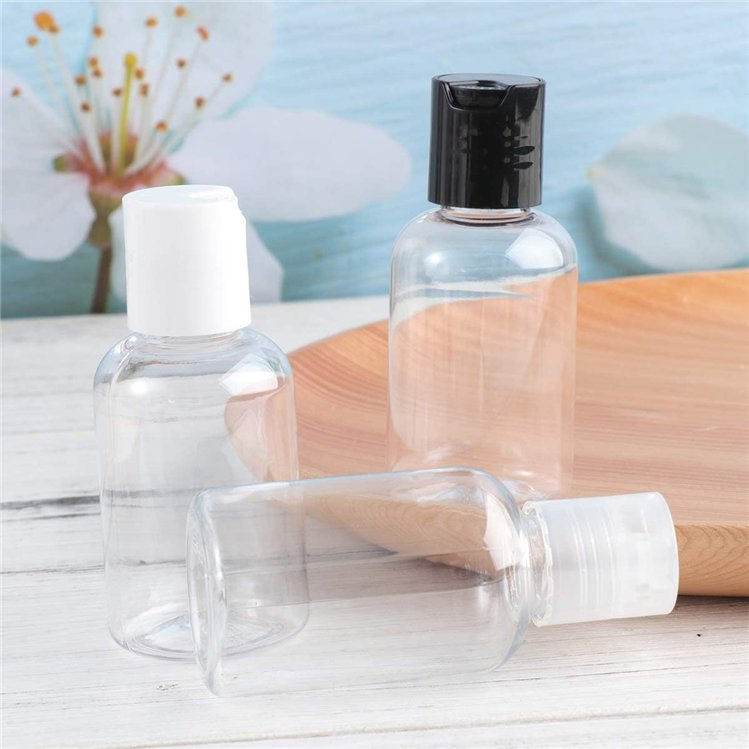 Refillable 60ml Clear Plastic Bottle with Flip off Top Cap