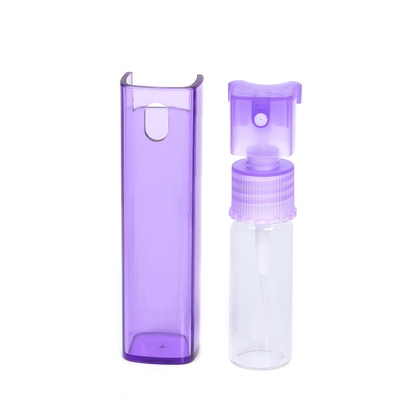 Colorful 10ml Empty Refill Perfume Atomizer Glass Square Plastic Spray Breathing Mouth Refreshing Bottle