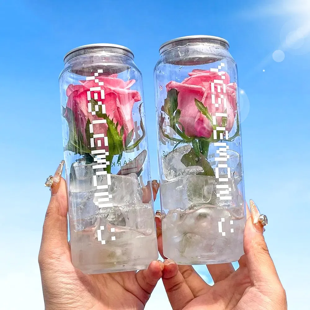 Small Cold Drink Bottle Canette Transparent Pet Beer Juice Coffee Beverage Packaging