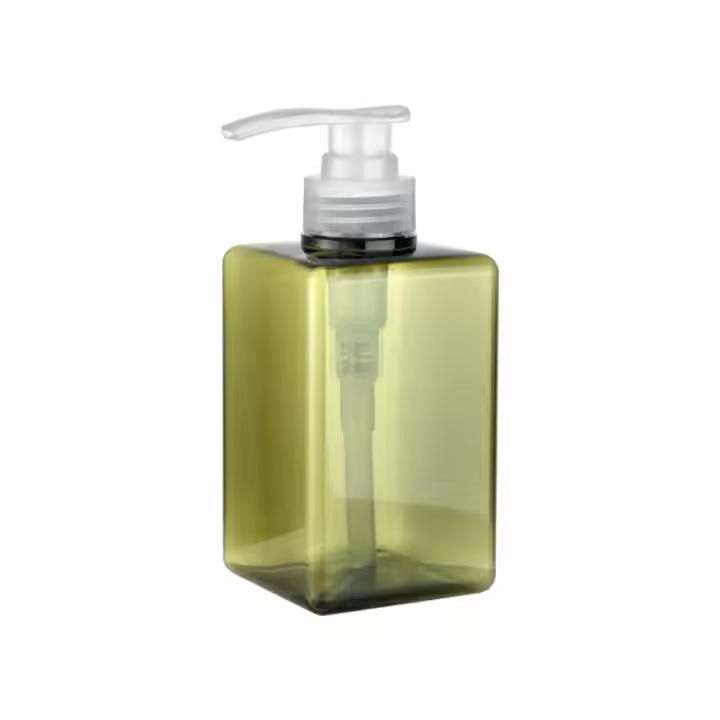 350ml New Design Plum Square Hand Sanitizer Plastic PE Lotion Pump Bottle