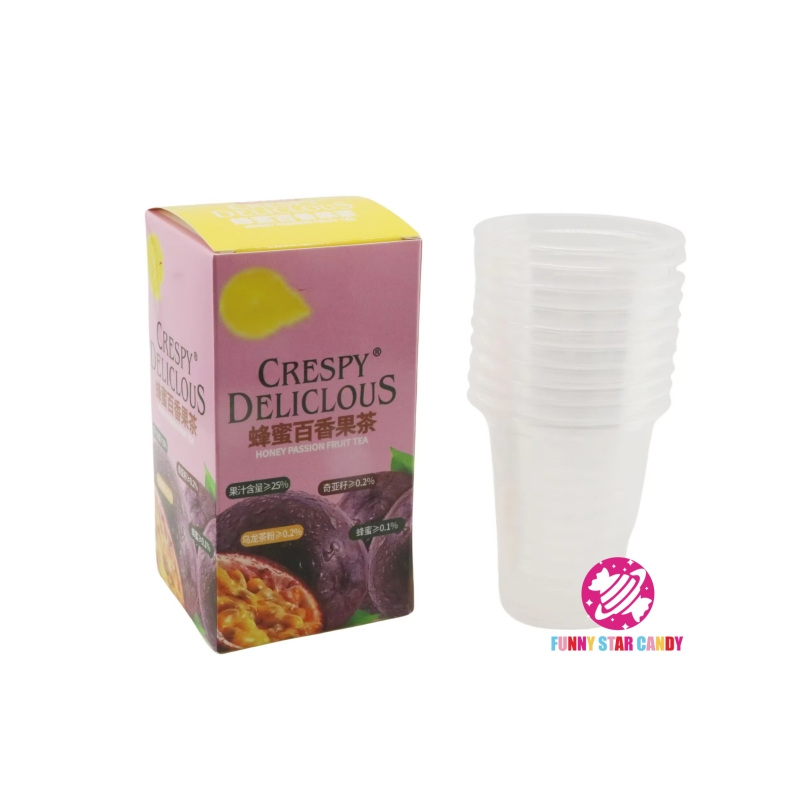 OEM Custom Drink Beverage Confectionery Instant Food 2 in 1 One Time Use Cups Sweets Honey Passion Fruit Tea Juice