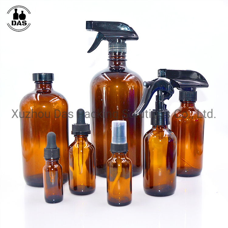 15ml 30ml 60ml 120ml 250ml Pharmaceutical Amber Blue Green Clear Glass Boston Round Beverage Bottle