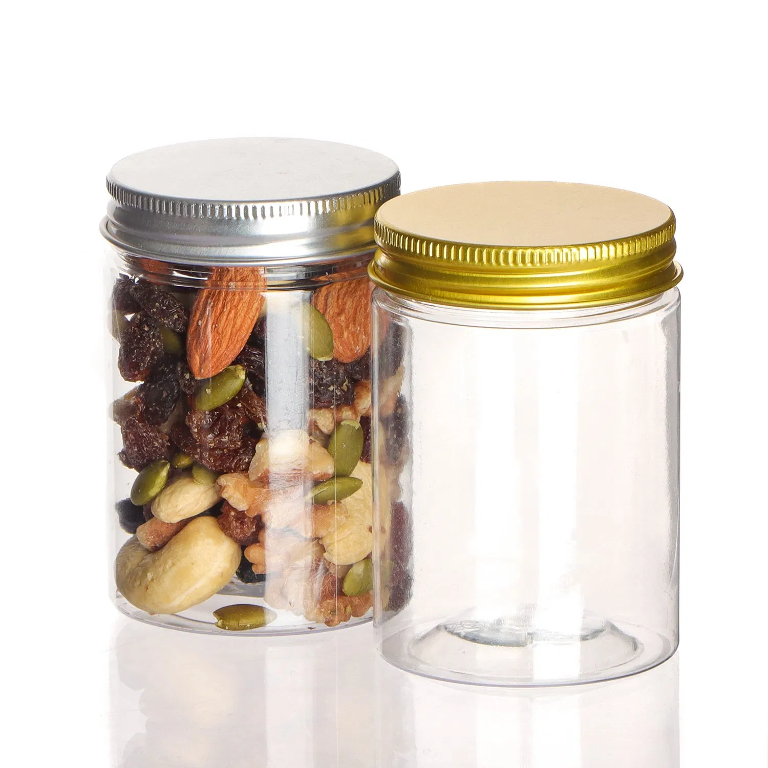 Wholesale 150ml 240ml 250ml 500ml 600ml Custom Empty Clear Round Wide Mouth Food Grade Pet Plastic Jars with Screw Top Lids