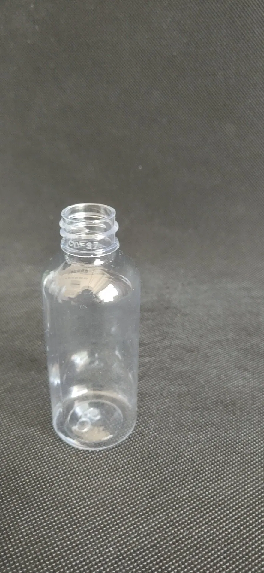 50ml Oval Transparent Pet Plastic Hand Sanitizer Bottle with Flip-Top Cap