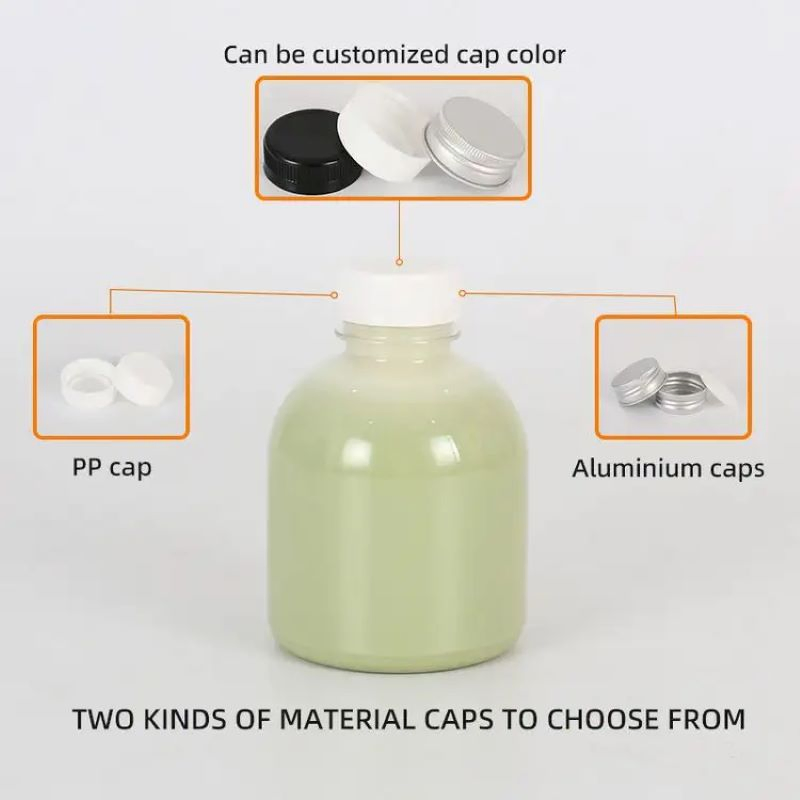 Best Selling Small 500ml 1L Plastic Milk Tea Juice Bottle Clear Food Grade BPA-Free Pet Juice Plastic Bottle with Cap