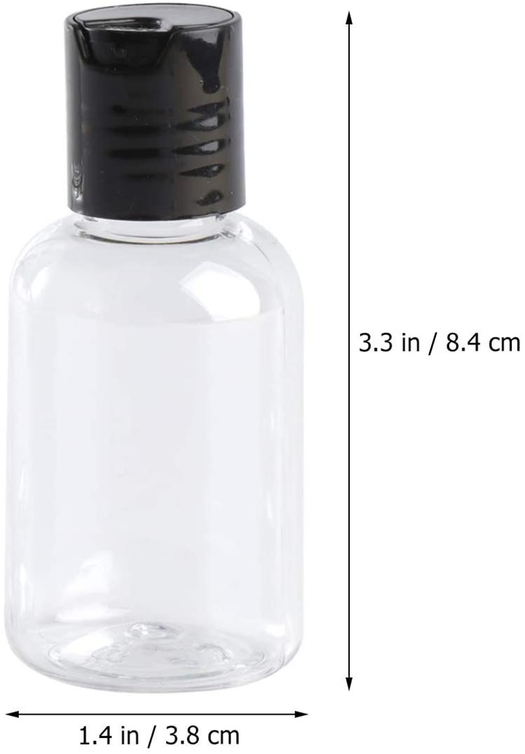 Refillable 60ml Clear Plastic Bottle with Flip off Top Cap