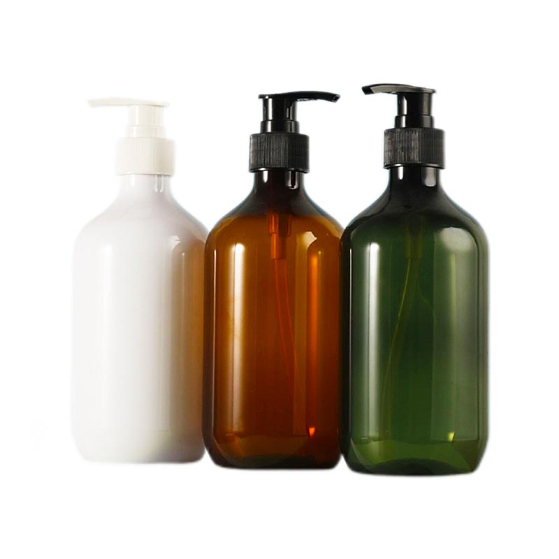 Custom 200ml 250ml 300ml 500ml Pet Plastic Amber Clear Cosmetic Bottle Shampoo Bottle with 24/410 28/410 Lotion Pump