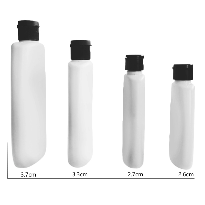 90ml 120ml 220ml 300ml HDPE Oval Oblate Lotion Sun Screen Cream Tanning Oil Plastic Bottle with Flip Top Cap