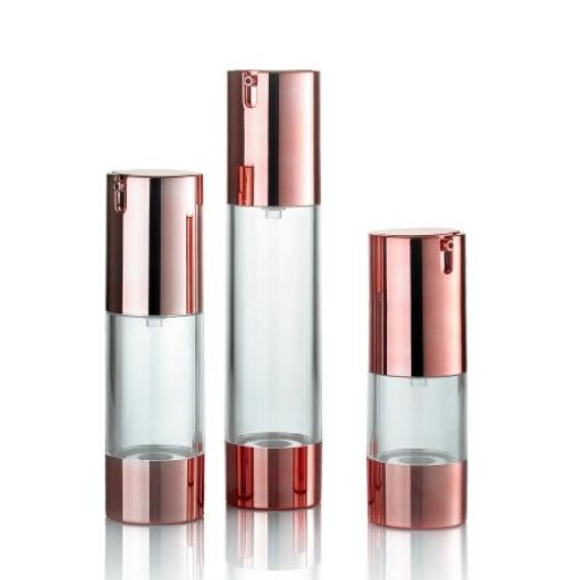 Airless Lotion Pump Bottle Silver Gold Empty Vacuum as Plastic Refillable Cosmetic Emulsion Packaging 15ml 30ml 50ml