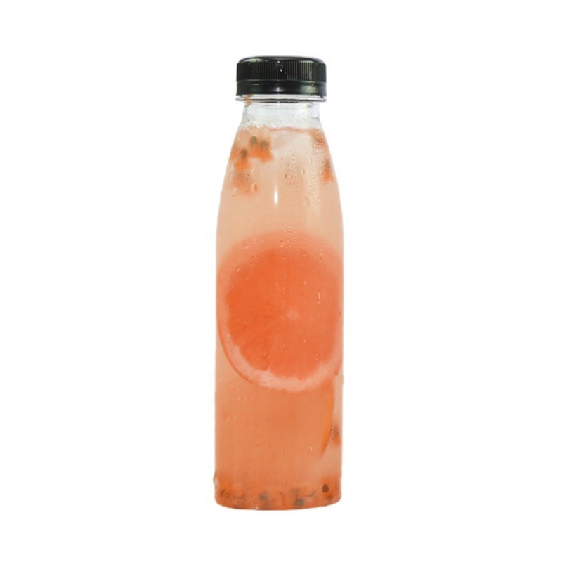 Custom Logo Printing Disposable Plastic Tableware 38mm Top Diameter Pet Plastic Bottles with Lid for Takeaway