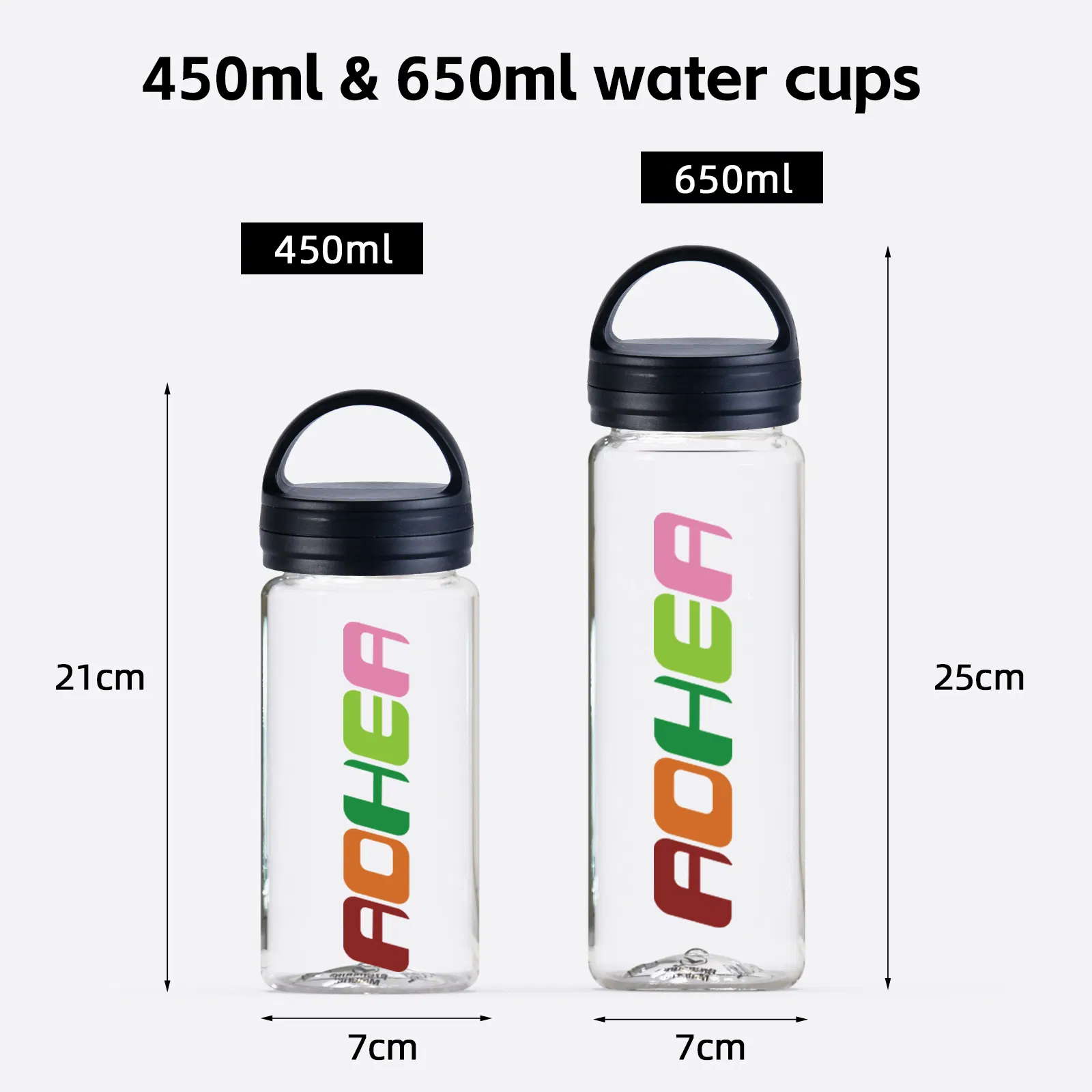 Custom Logo BPA-Free Transparent Plastic Sports Water Bottle Reusable for Drinking Water