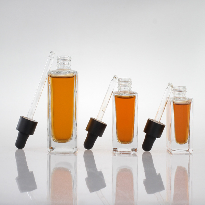 Olila 1oz Essential Oil Serum Container Cosmetic Packaging Frosted 30ml Beige Dropper Bottle with Dropper Silver Plastic Bamboo Lid