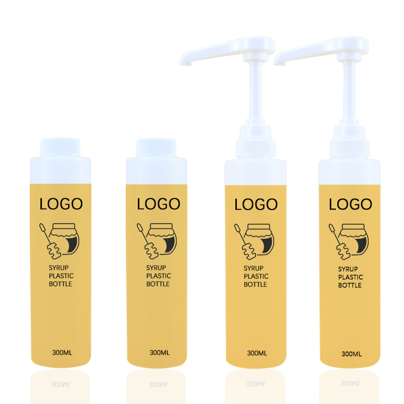 300ml Food Grade Pet Clear Plastic Sauce Squeeze Bottles Ketchup Refillable Honey Olive Oil Pump Plastic Bottle