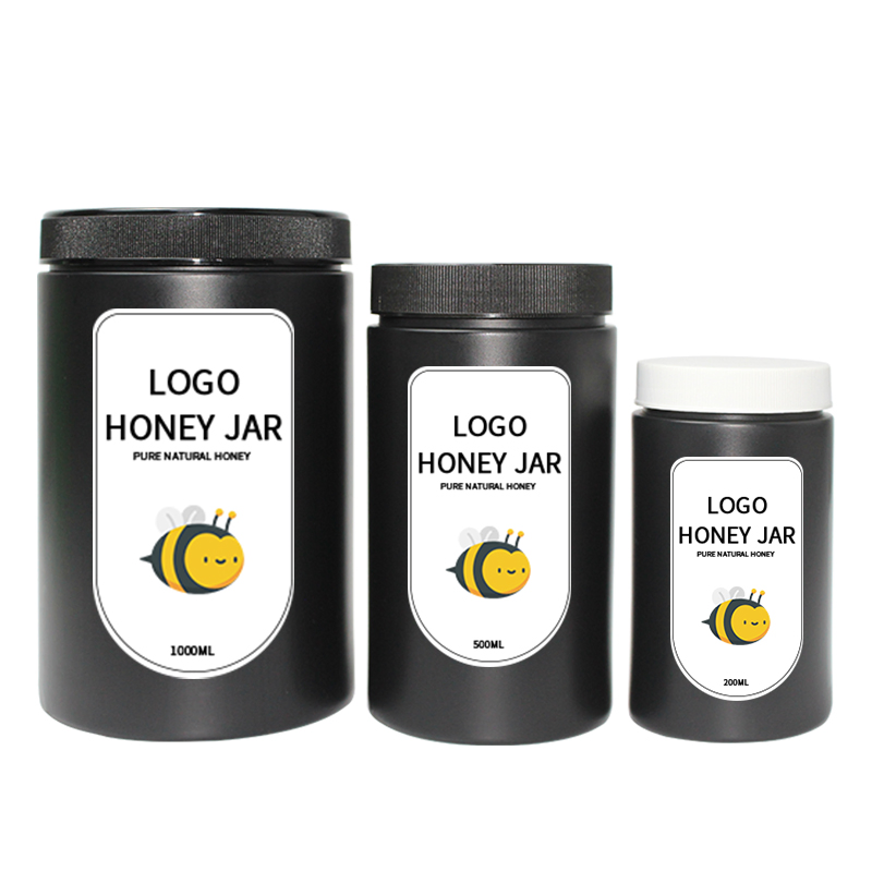 HDPE Food Grade Customize Unique Jars and Bottles with Plastic Cap for Honey Storage Plastic Jars