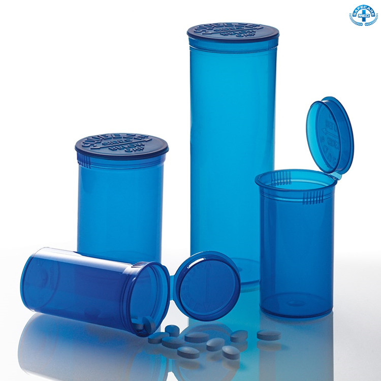 Wholesale Plastic 6 13 19 30 60 DRAM Pop Top Vials Plastic Pop Top Tube Lids Pots Squeeze Jars Container Vial Bottles