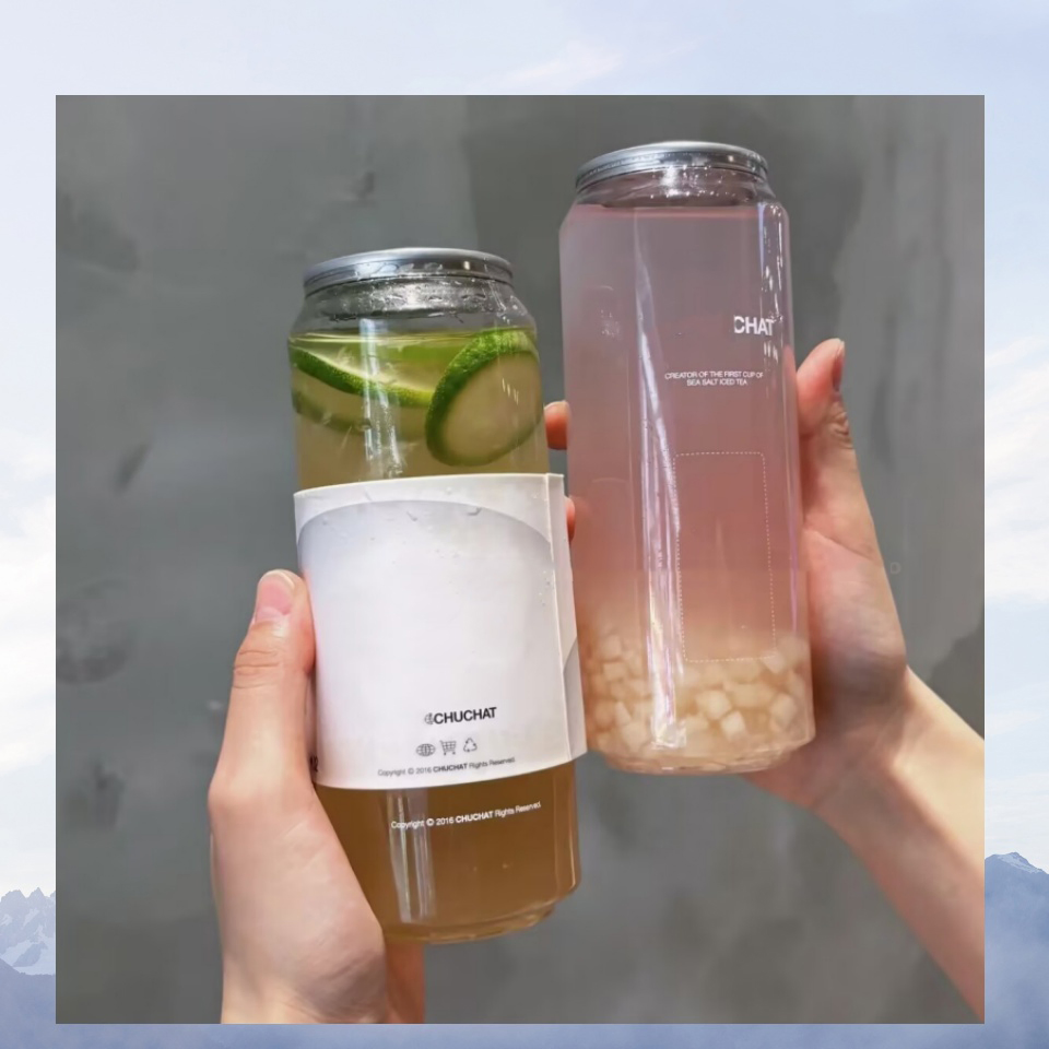 500ml Transparent Disposable Food and Beverage Sparkling Water Milk Tea Bottle