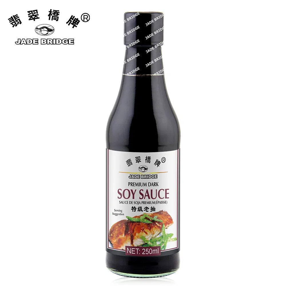 Chinese Seasoning Suppliers High Quality Soybean Sauce Wholesale 500 Ml Plastic Bottle Jade Bridge Premium Dark Soy Sauce