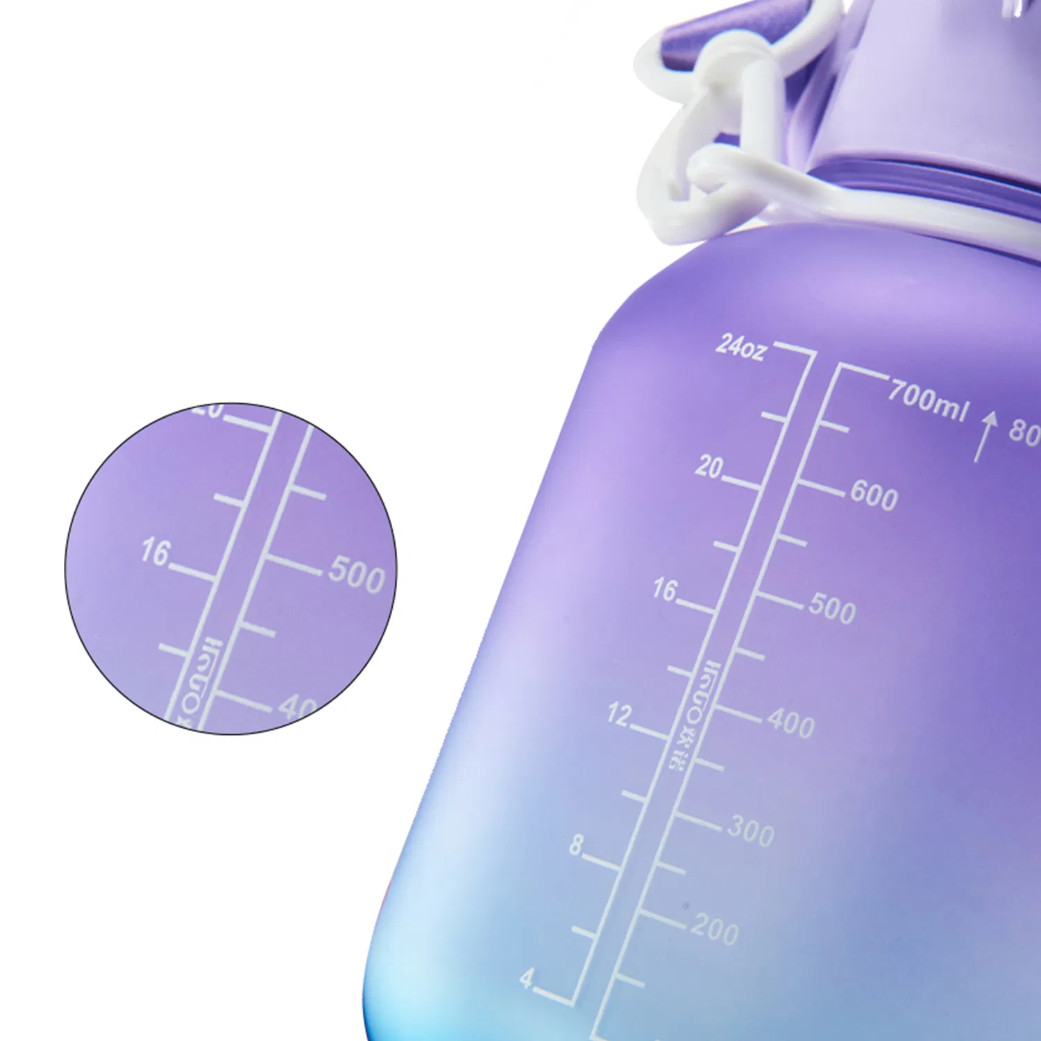 Gradient Color Frosted Leak-Proof Drinking BPA Free School Travel Plastic Kids Water Bottle