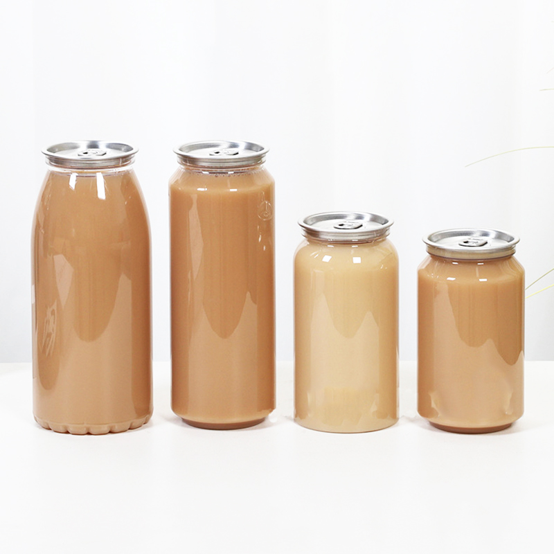 Small Cold Drink Bottle Canette Transparent Pet Beer Juice Coffee Beverage Packaging