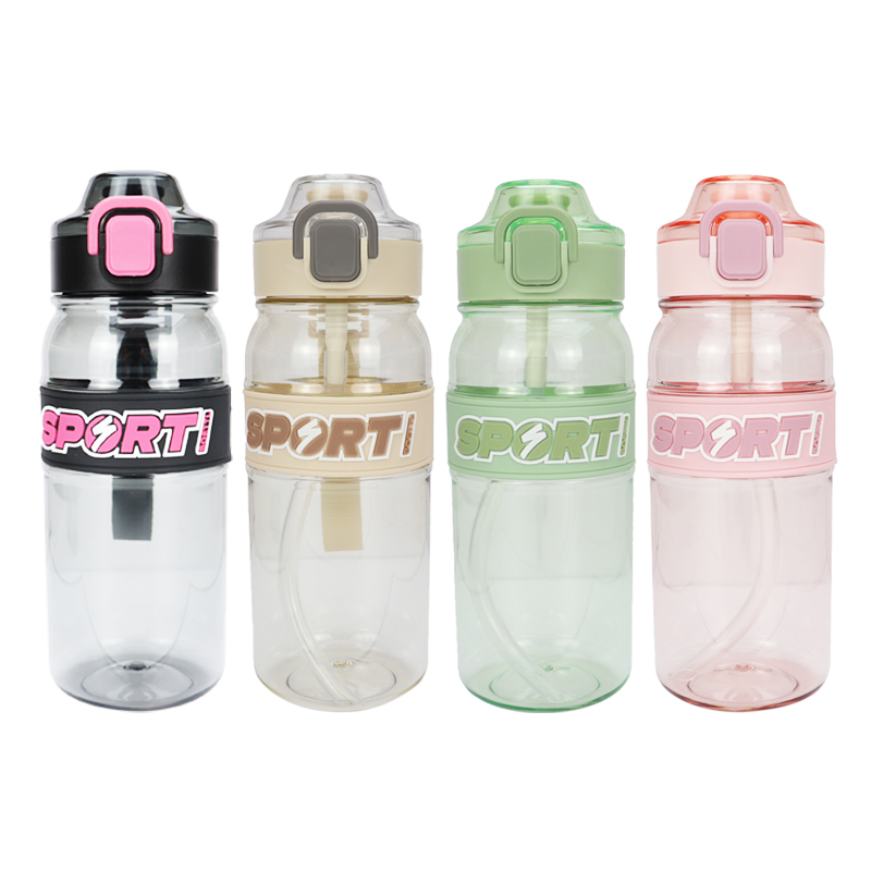 Custom Cute Sports Water Bottle Leak Proof Colorful Plastic Cup Drinking Outdoor Travel Portable Gym Fitness Jugs